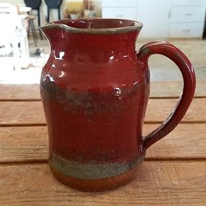 Stoneware copper red pitcher
